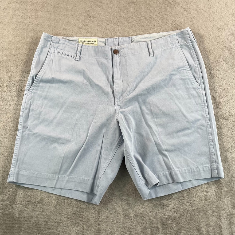Ralph Lauren Denim & Supply Chino Shorts Men 40x9 Light Blue Twill Preppy Casual